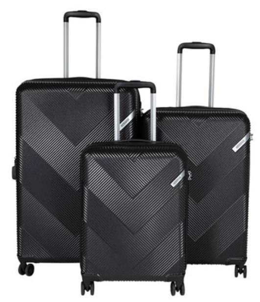 Samsonite American Tourister Exoline 3pc Hardside Expandable Luggage Set, Black Mariner