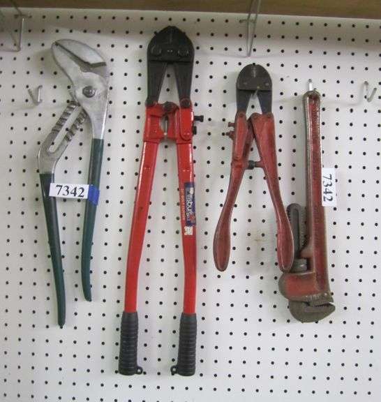 Bolt cutters, pipe wrench, large channellocks Mark Van Hook, Auctioneer