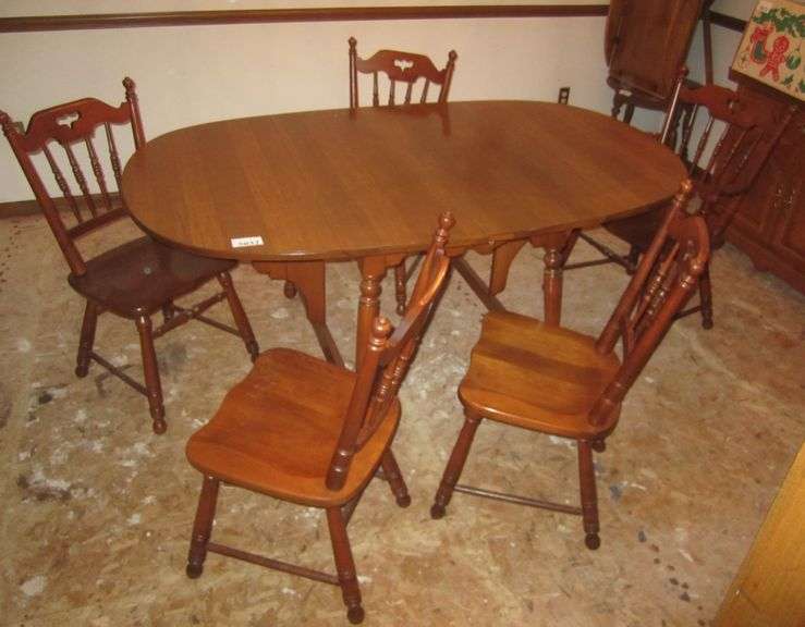 Tell City maple dropleaf dining table & 5 chairs Mark Van Hook