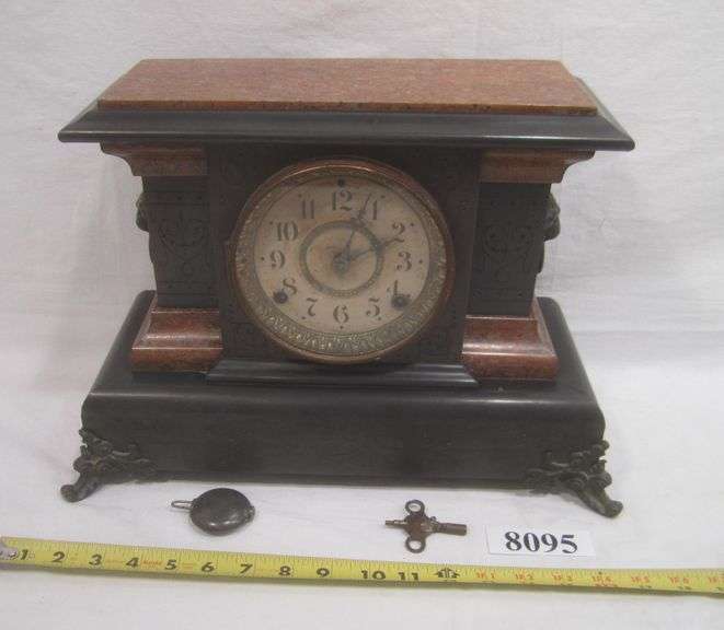 Antique Seth Thomas mantle clock Mark Van Hook, Auctioneer