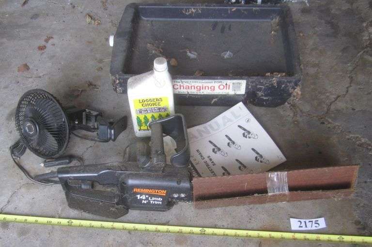Remington 14" electric chain saw, oil change pan Mark Van Hook