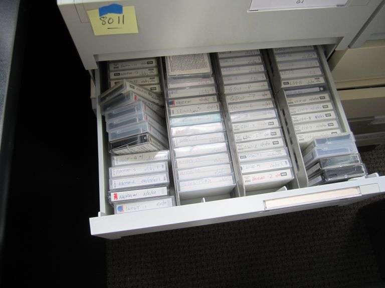 DAT tape storage drawers TAPES NOT INCLUDED Mark Van Hook, Auctioneer