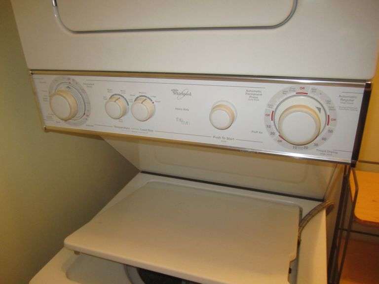 Whirlpool "Thin Twin" stacking washer & electric dryer Mark Van Hook, Auctioneer