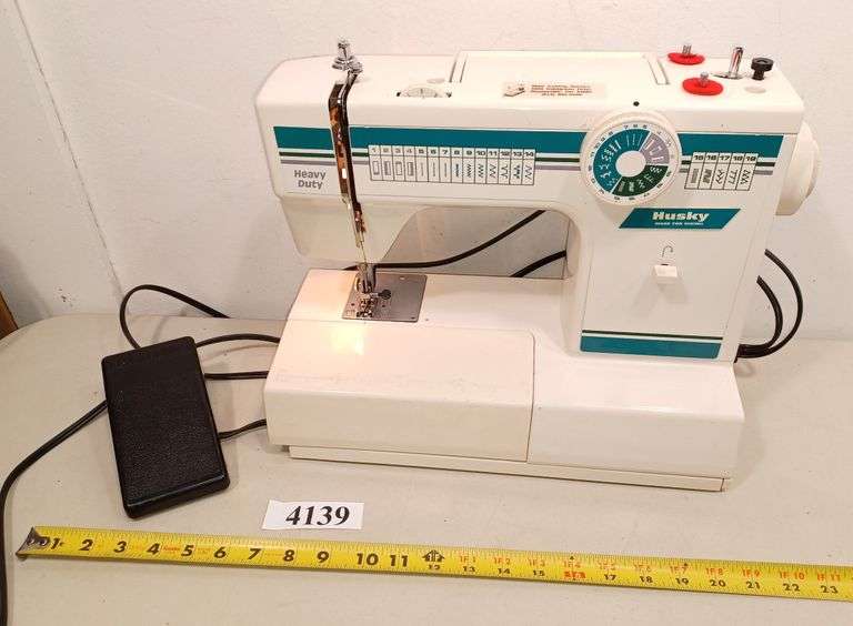 Viking Husky model 1919 sewing machine with pedal and power