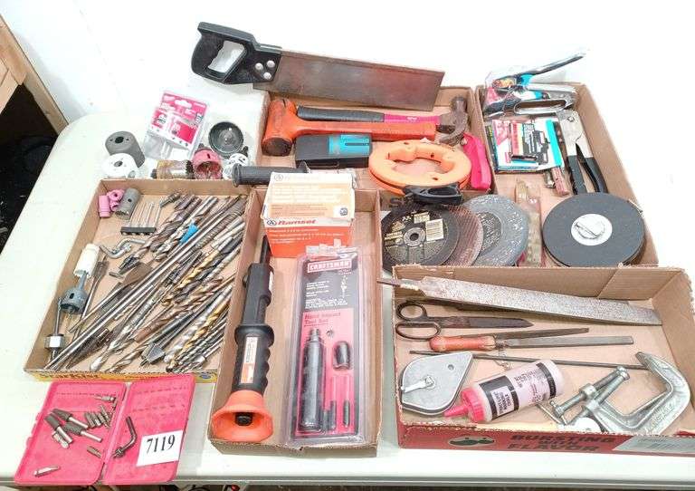 Drill bits, hand impact tool set, Ramset power fastening system, other