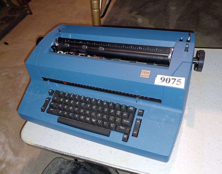 IBM Correcting Selectric II blue typewriter with cover Mark Van Hook