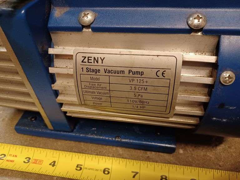 Zeny 1 stage vacuum pump model VP 125+ Mark Van Hook, Auctioneer
