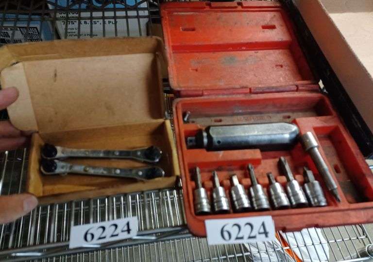 Snapon impact driver set in case, Matco brake line wrench set BLW2