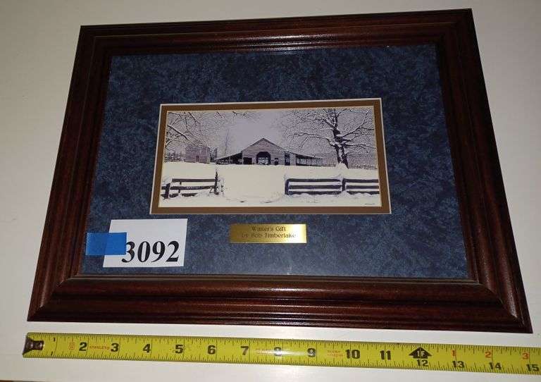 Framed photo "Winters Gift" by Bob Timberlake Mark Van Hook, Auctioneer
