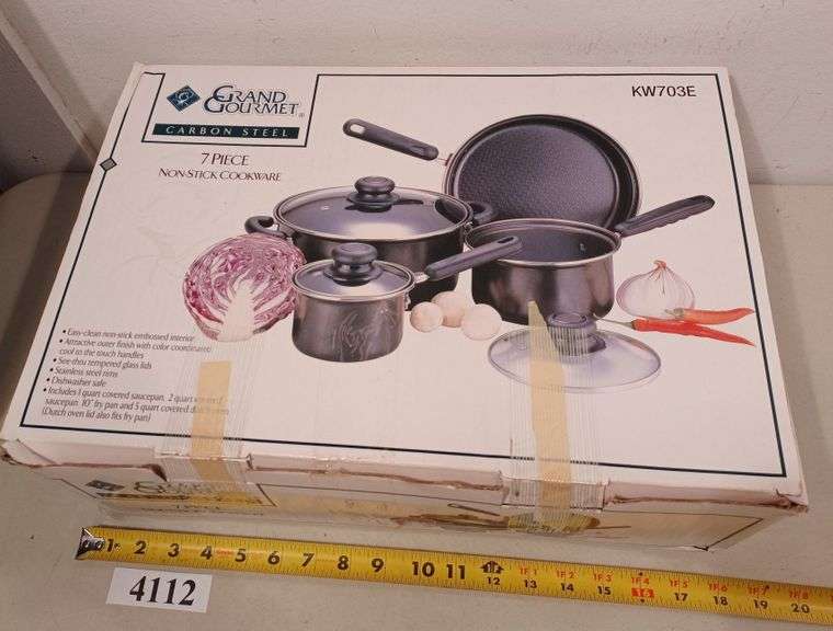 Grand Gourmet carbon steel nonstick cookware set unused in box Mark