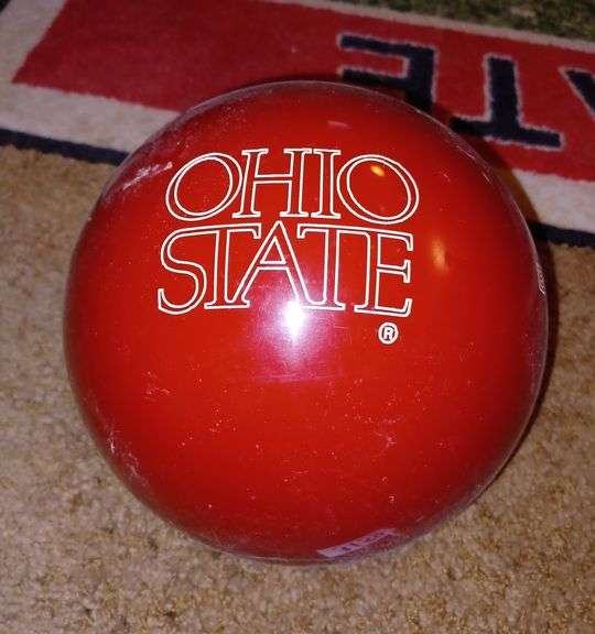 Ohio State Bowling ball, undrilled Mark Van Hook, Auctioneer