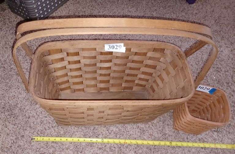 Large magazine basket, small Longaberger Basket Mark Van Hook, Auctioneer
