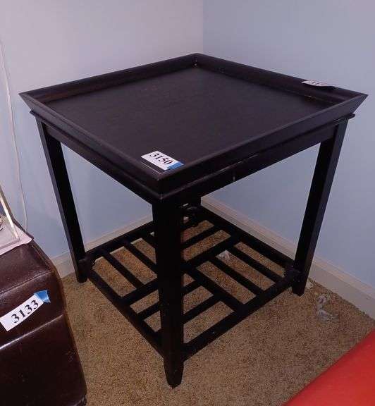 Black end table Mark Van Hook, Auctioneer