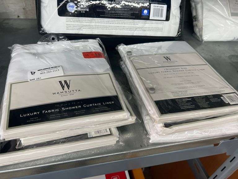 6PC WAMSUTTA FABRIC SHOWER CURTAIN LINER North American Auction LLC