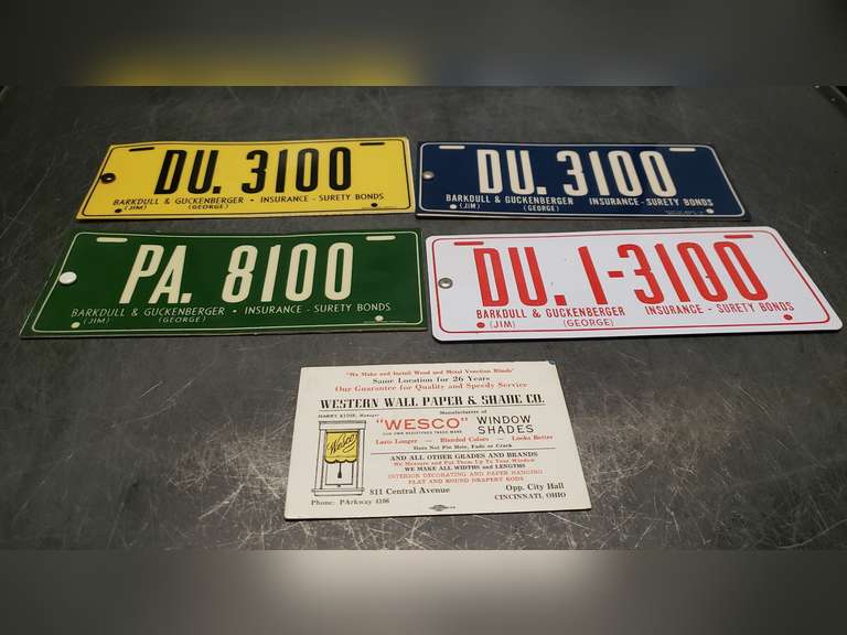 Plastic license plates Northern Kentucky Auction, LLC