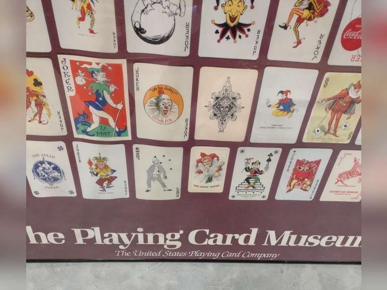 Framed playing card museum jokers poster Northern Kentucky Auction, LLC