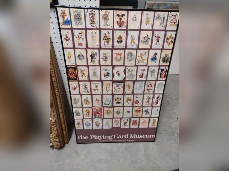 Framed playing card museum jokers poster Northern Kentucky Auction, LLC