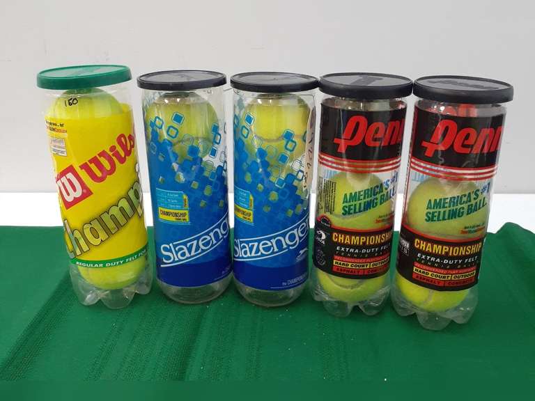 Lot of 14 Tennis Balls 4 Containers with 3 balls each and 1 container