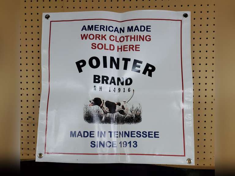 Pointer Brand RN 14916 Work Clothes Banner, Approx 22" x 23"