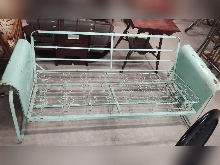 Vintage metal glider, 76" long. Northern Kentucky Auction, LLC