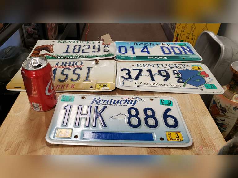 5 KY/OH license plates Northern Kentucky Auction, LLC