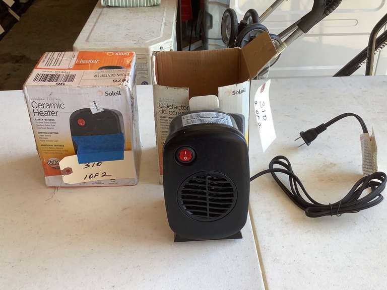 2 Ceramic heaters with safety switch on the bottom. One not opened and