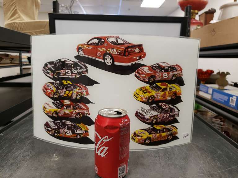 Race car glass curved panel Northern Kentucky Auction, LLC