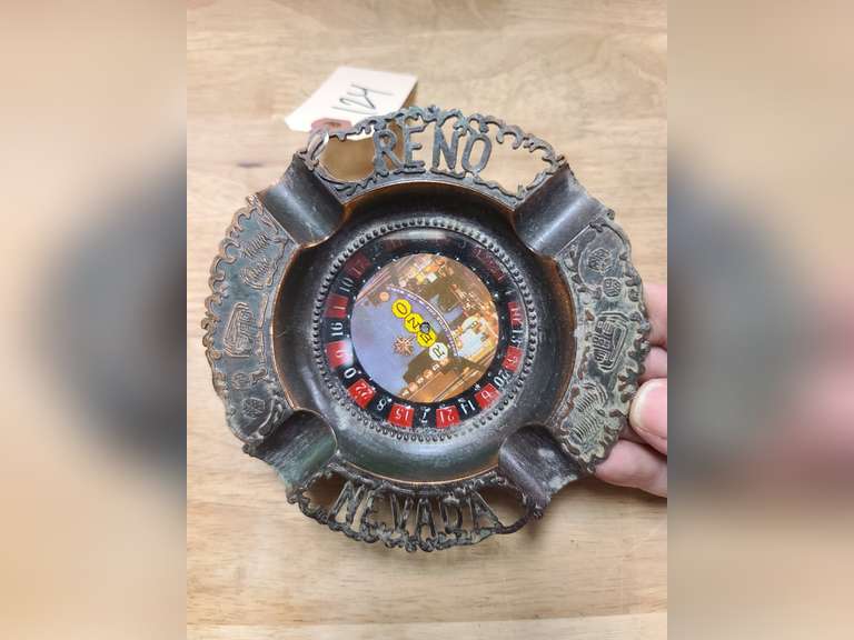 Vintage Reno, NV roulette wheel ashtray. Works.