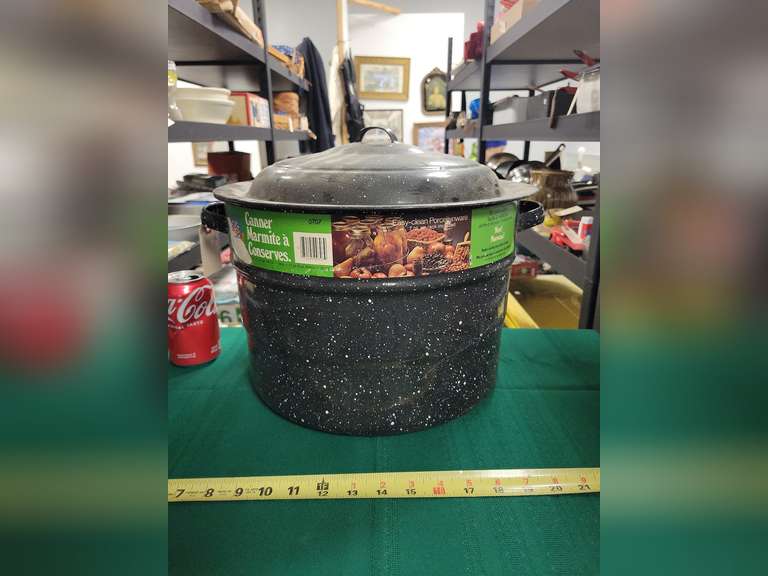 Porcelainware Canning Pot With Lid and 7 Qt Jar Rack Northern