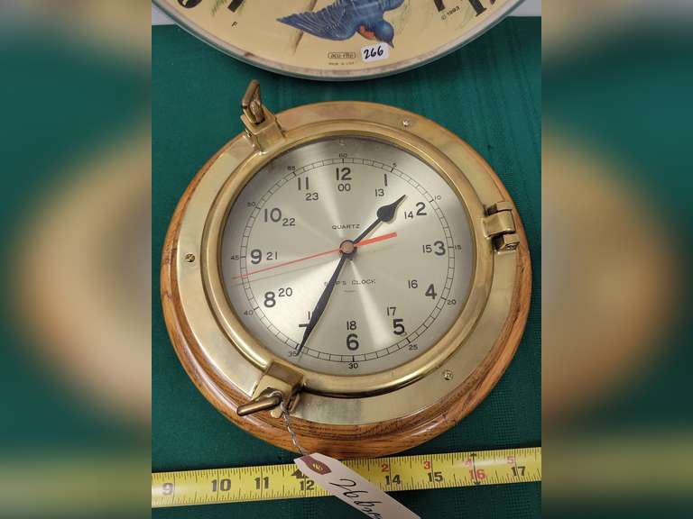 AcuRite Outdoor Thermometer and Quartz Ship's Clock Wall Clock