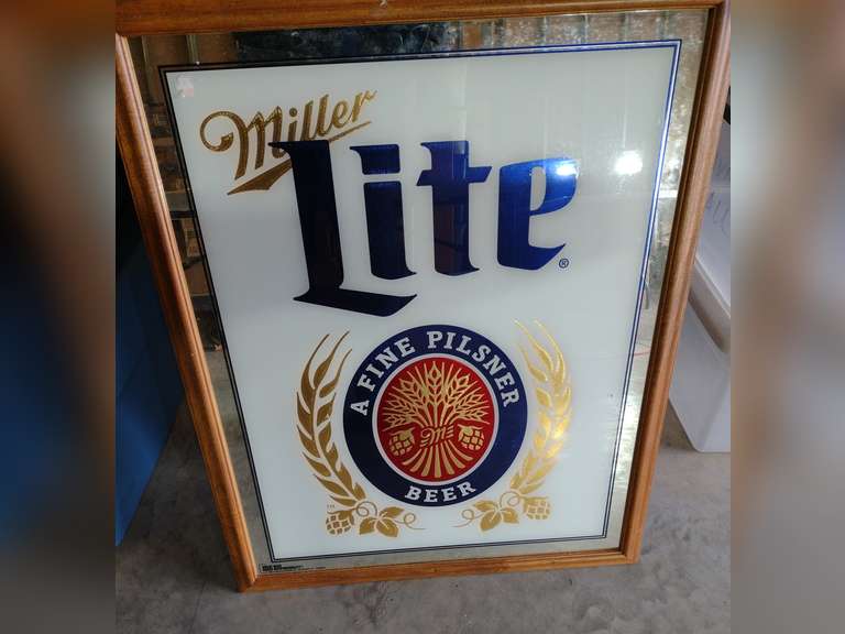 Miller Lite bar mirror, approximately 26"x33".