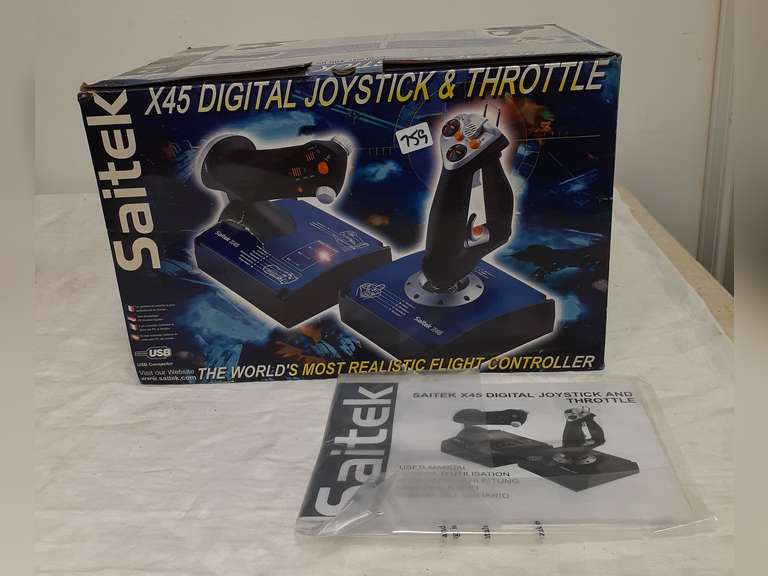 Joystick Saitek X45 Pour Simulateur De Vol - Câble Inclus - Très Bon état