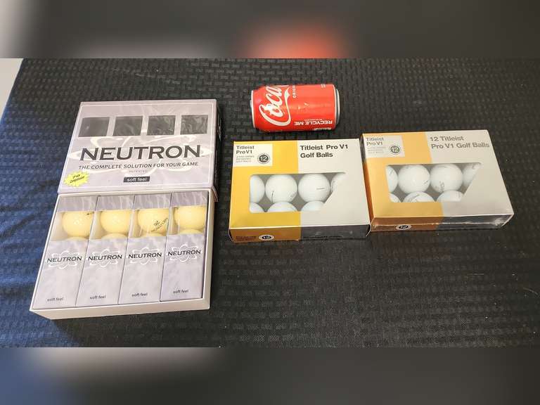 Golf balls Neutron, 70 compression 2 boxes Titleist Pro V1, factory sealed Northern