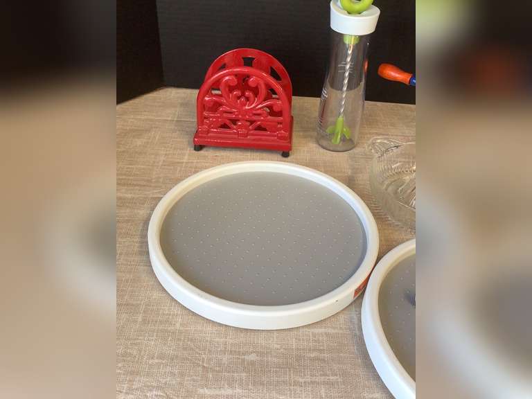 Apple peeler, salad dressing mixer, cast iron napkin holder, juicer, 2