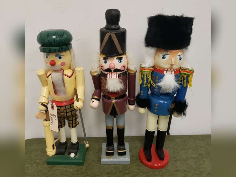 3 Wood nutcrackers