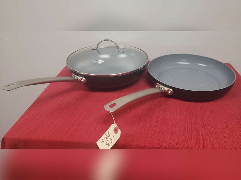 2 Green Pans with lid Northern Kentucky Auction, LLC