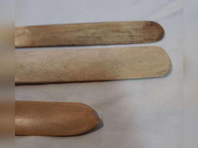 Antique Beer Foam scrapers2 are believed to be bone and one with a