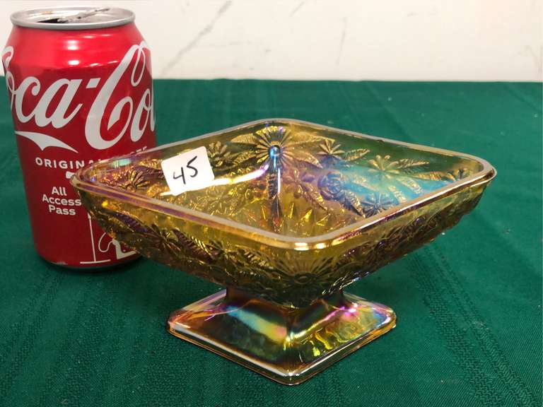 Marigold Carnival Glass Candy Dish Northern Kentucky Auction, LLC