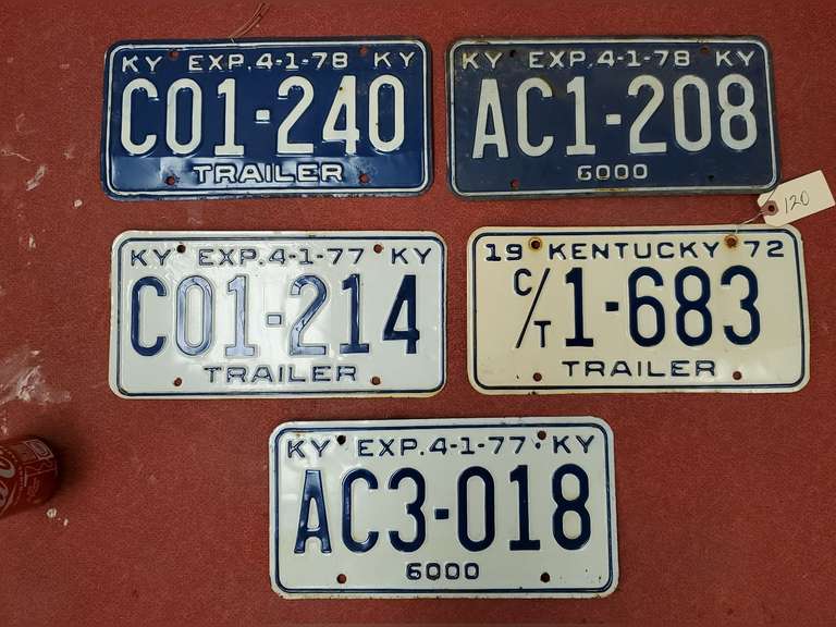 Various licenses plates Northern Kentucky Auction, LLC
