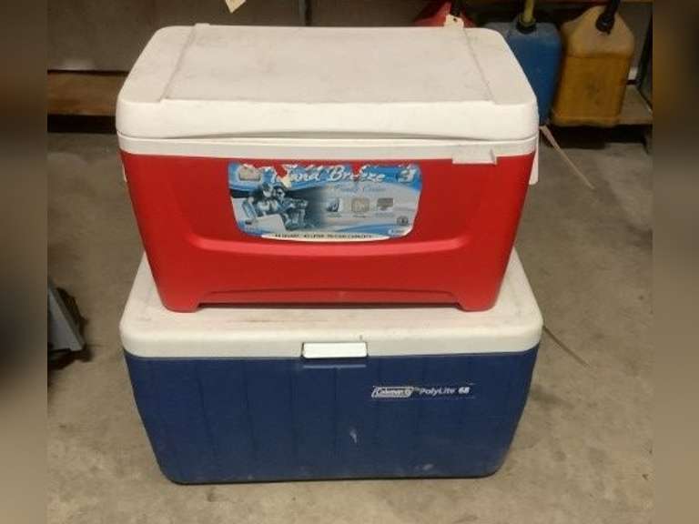 One Igloo, 48 quart cooler and one Coleman 68 cooler.