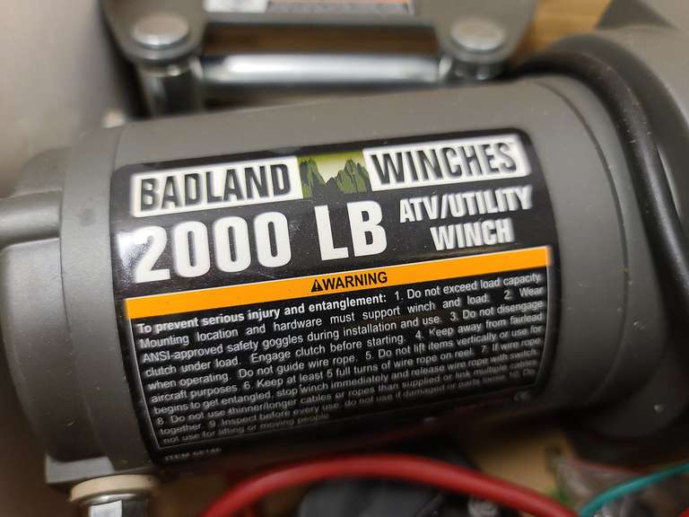 Badlands Winches 2000lb capacity ATV/Utility winch