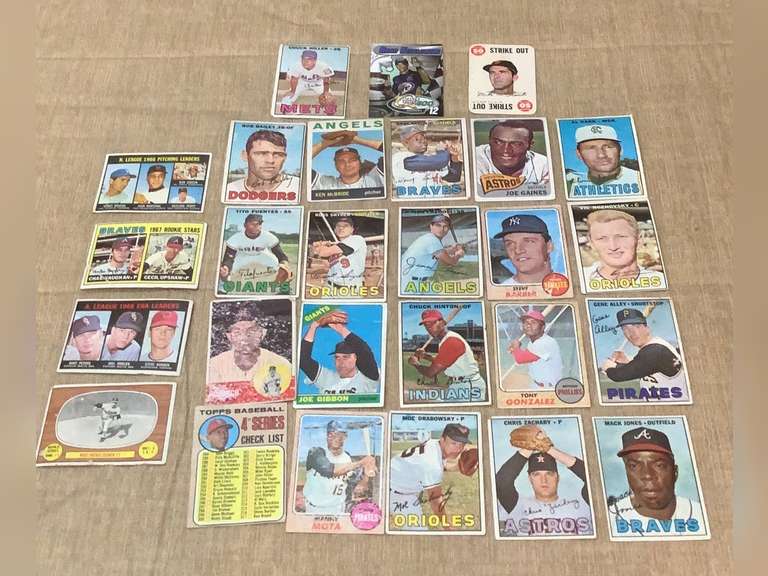 Collector baseball cards and one Quaker State card.