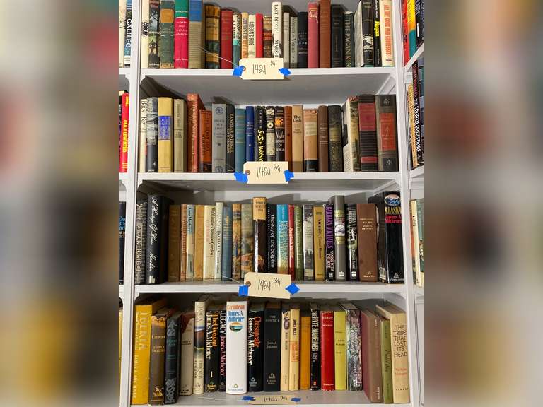 Four shelves of books, bring your own boxes to pack. Books do not ship