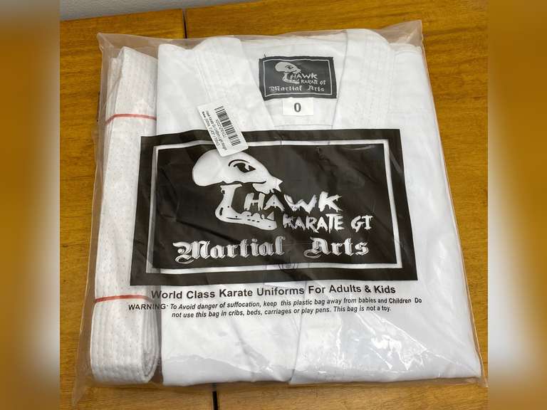 Hawk Karate Gi white belt uniform Northern Kentucky Auction, LLC