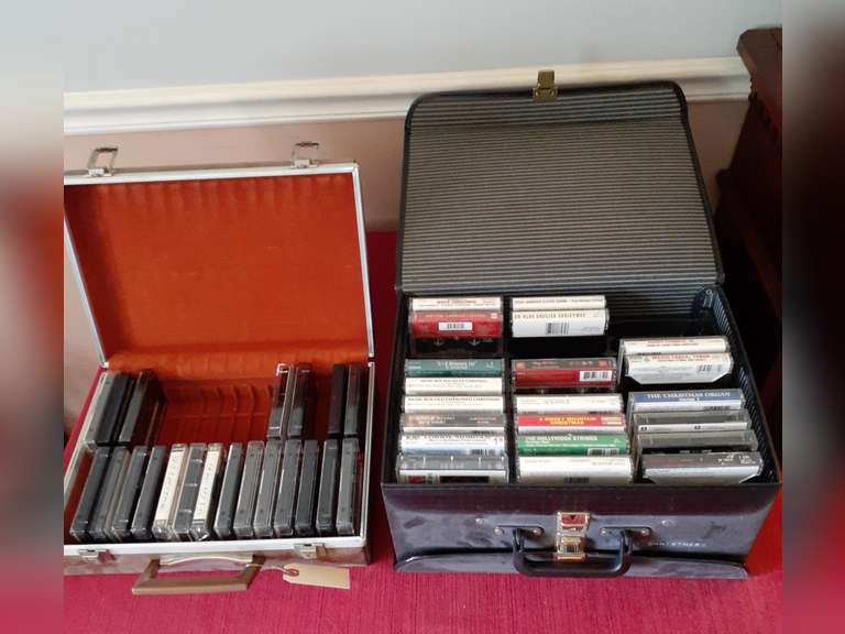 2 Vinyl Cassette Tape Cases & Cassettes