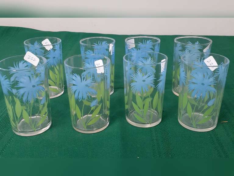 Blue Cornflower Swanky Swig Juice Glasses (8)