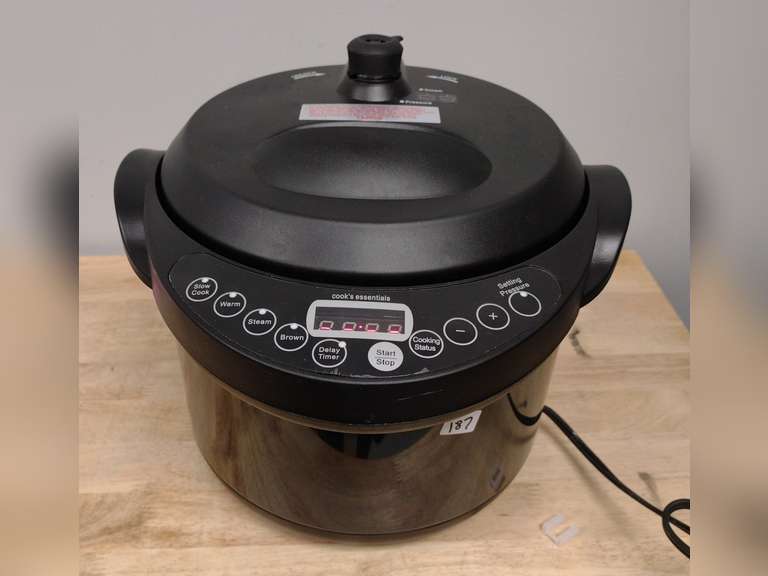 Cook's Essential electronic pressure cooker. Came on when tested