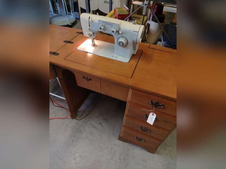 Penncrest sewing machine by J. C. Penney, working. Manual and