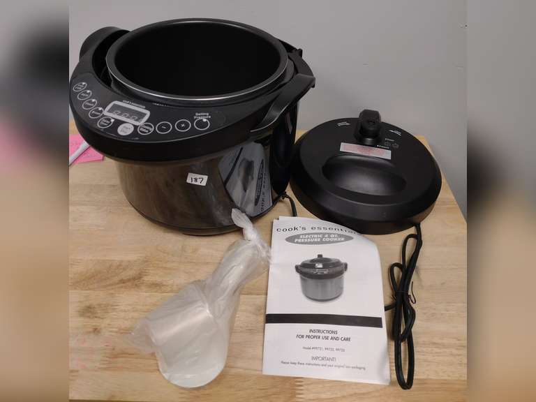 Cook's Essential electronic pressure cooker. Came on when tested