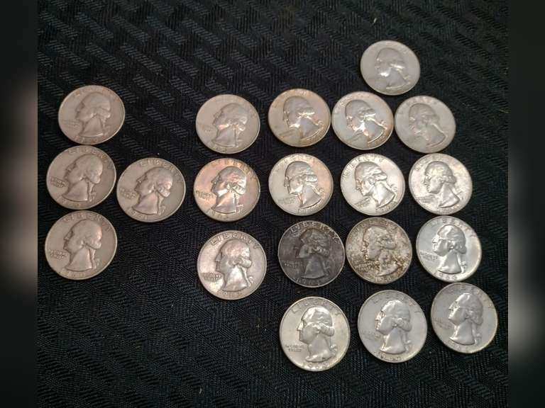 20 1960's quarters, 19603, 19611, 19633, 196413.